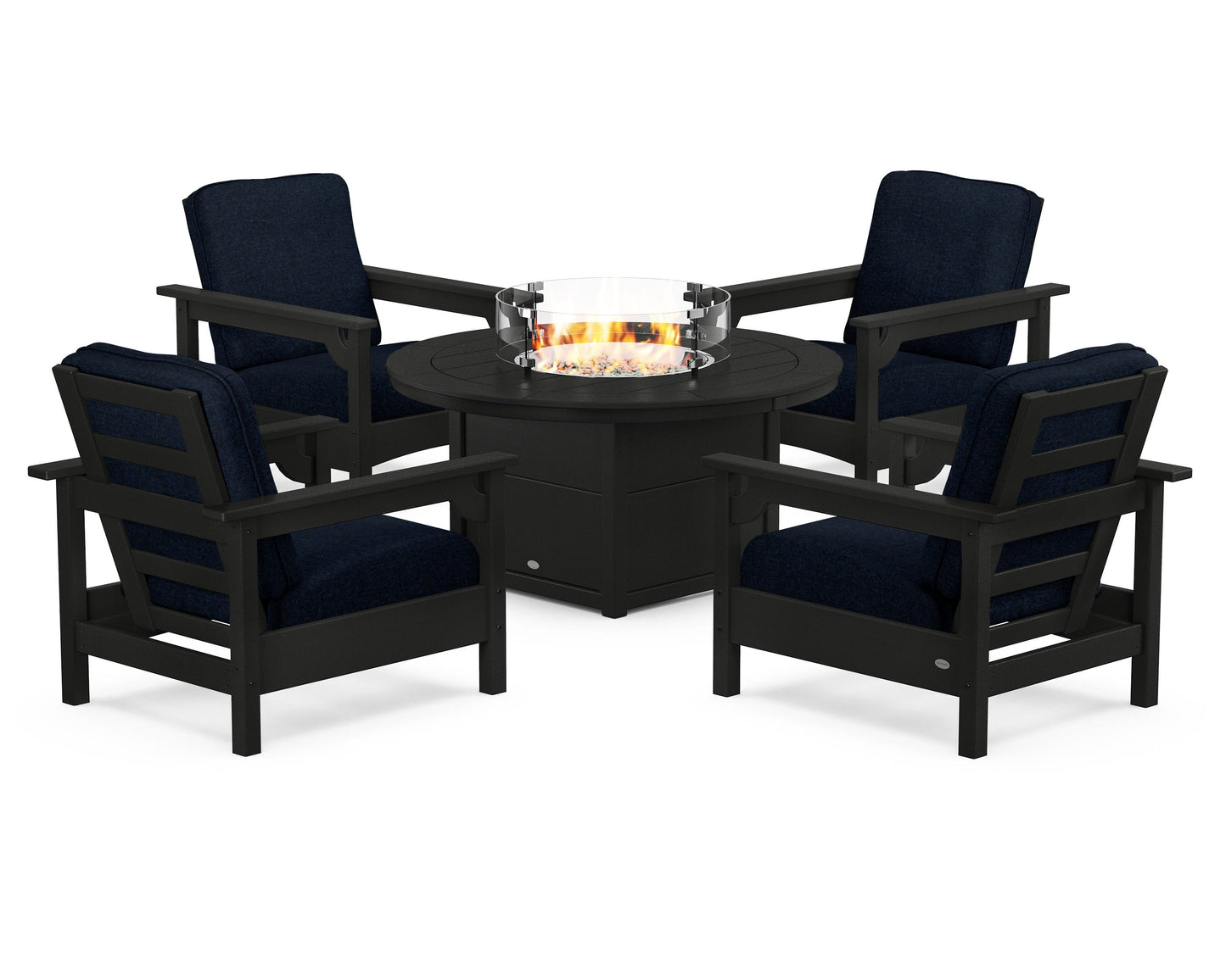 Club 5-Piece Conversation Set with Fire Pit Table