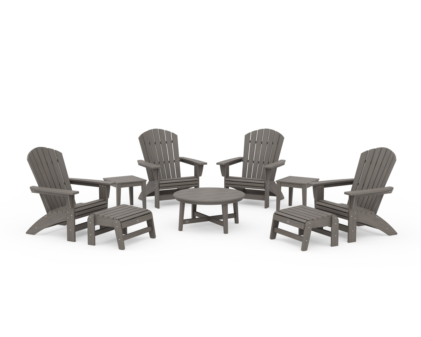 Nautical Grand Adirondack 9-Piece Conversation Set