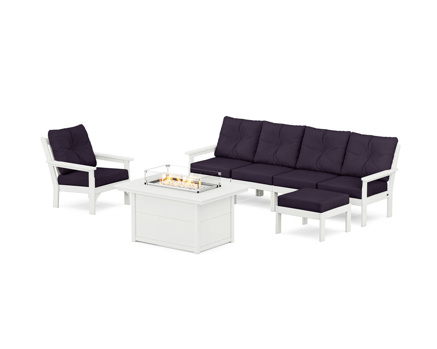 Vineyard Sectional Lounge and Fire Pit Set