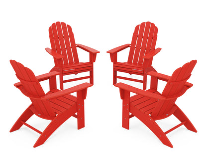 4-Piece Vineyard Curveback Adirondack Chair Conversation Set