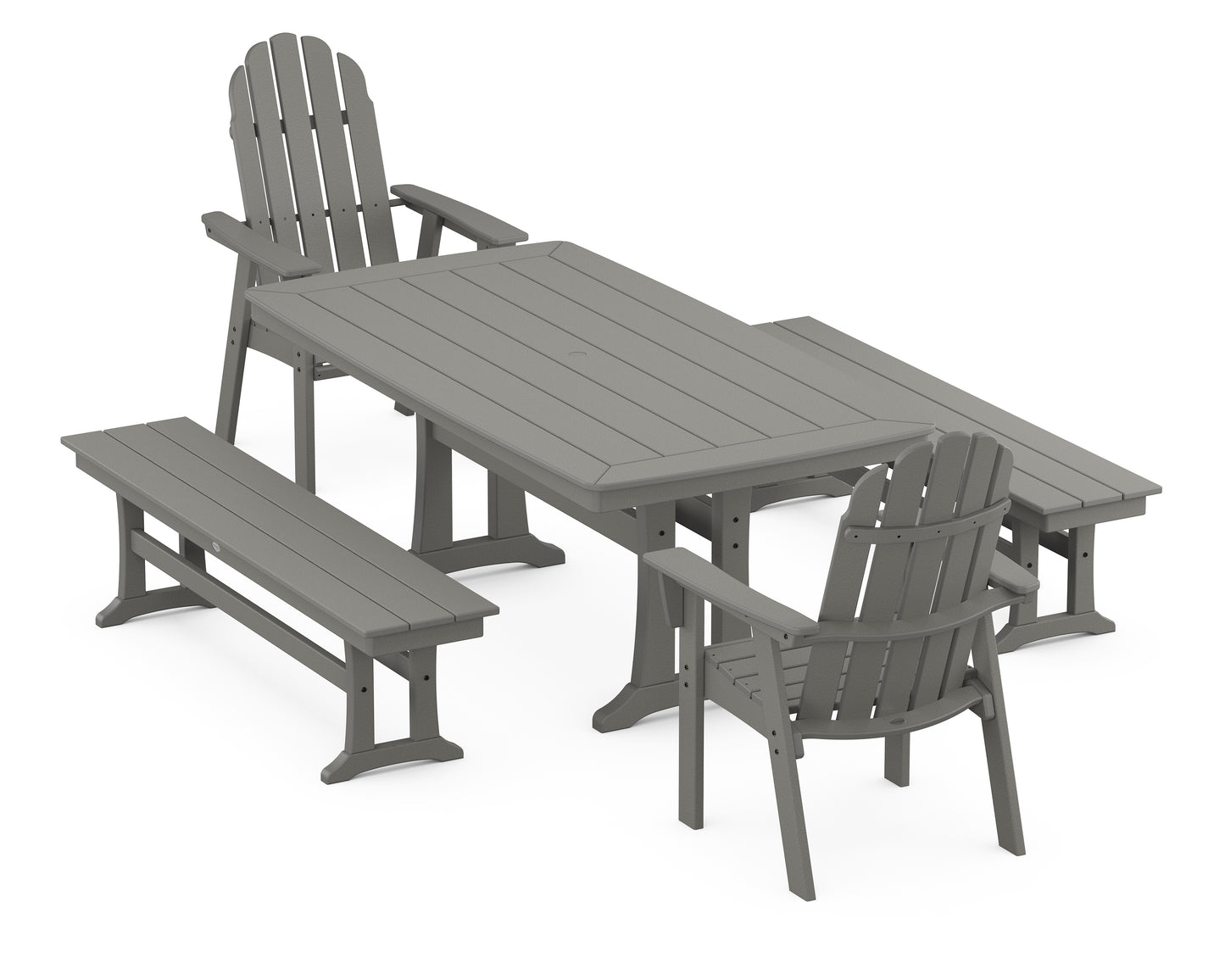 Vineyard Adirondack 5-Piece Dining Set with Trestle Legs