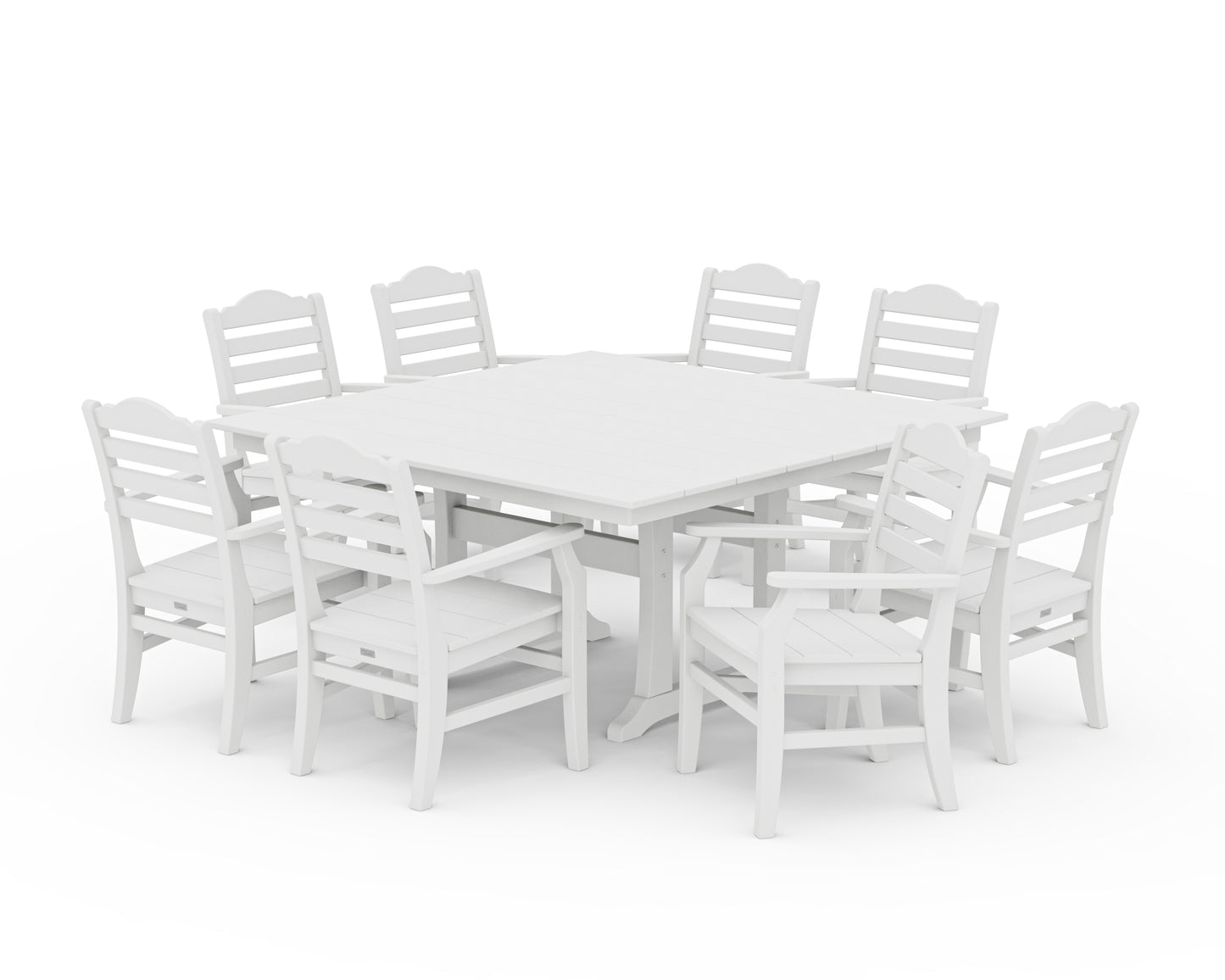 Savannah 9-Piece Square Farmhouse Dining Set with Trestle Legs