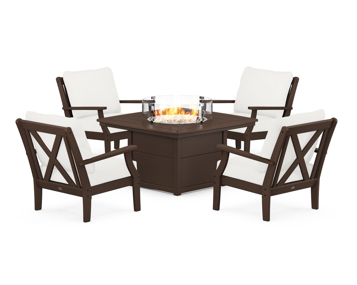 Braxton 5-Piece Deep Seating Conversation Set with Fire Pit Table