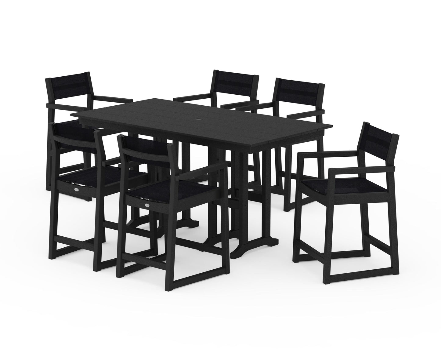 EDGE Sling Arm Chair 7-Piece Farmhouse Counter Set