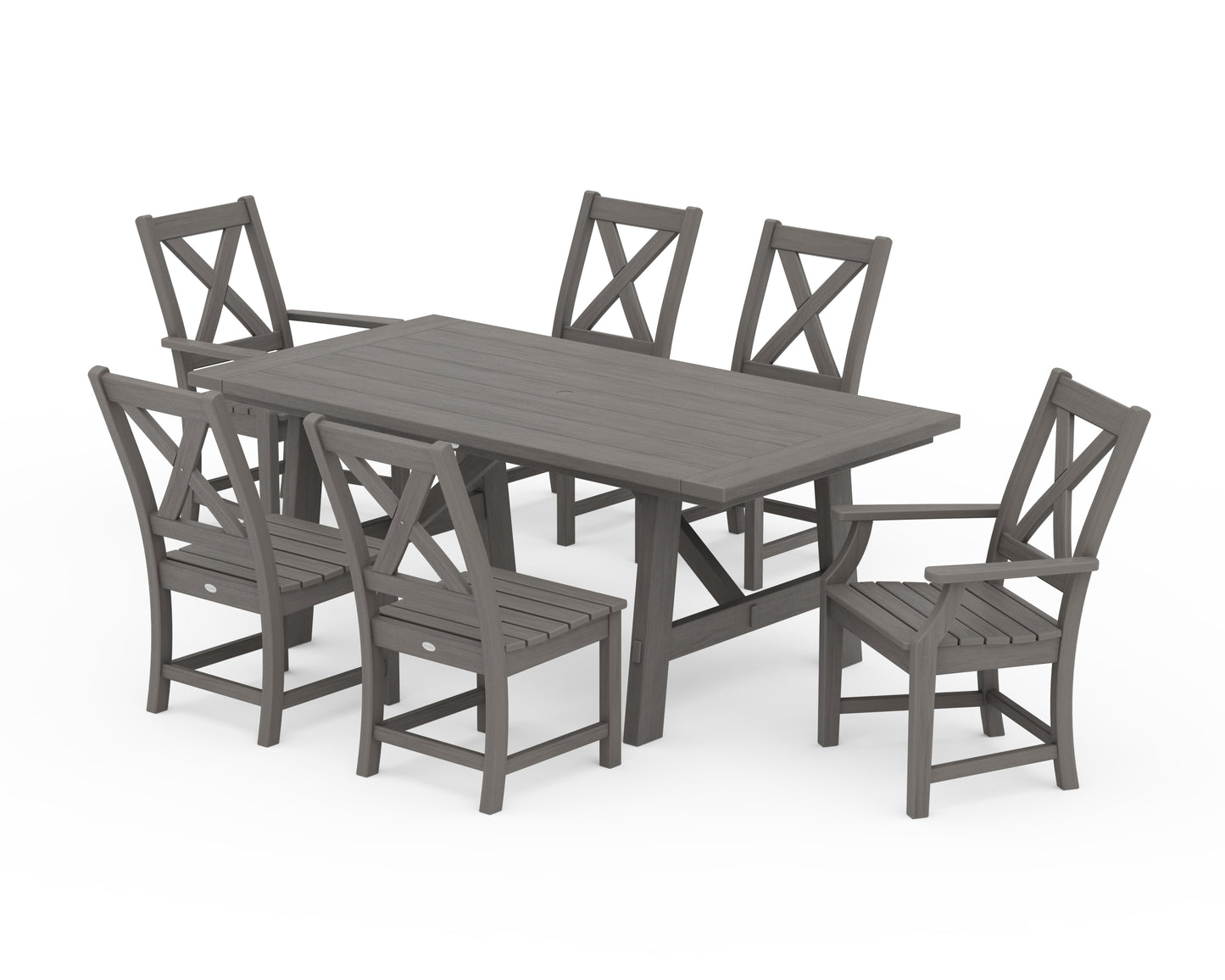 Braxton 7-Piece Rustic Farmhouse Dining Set