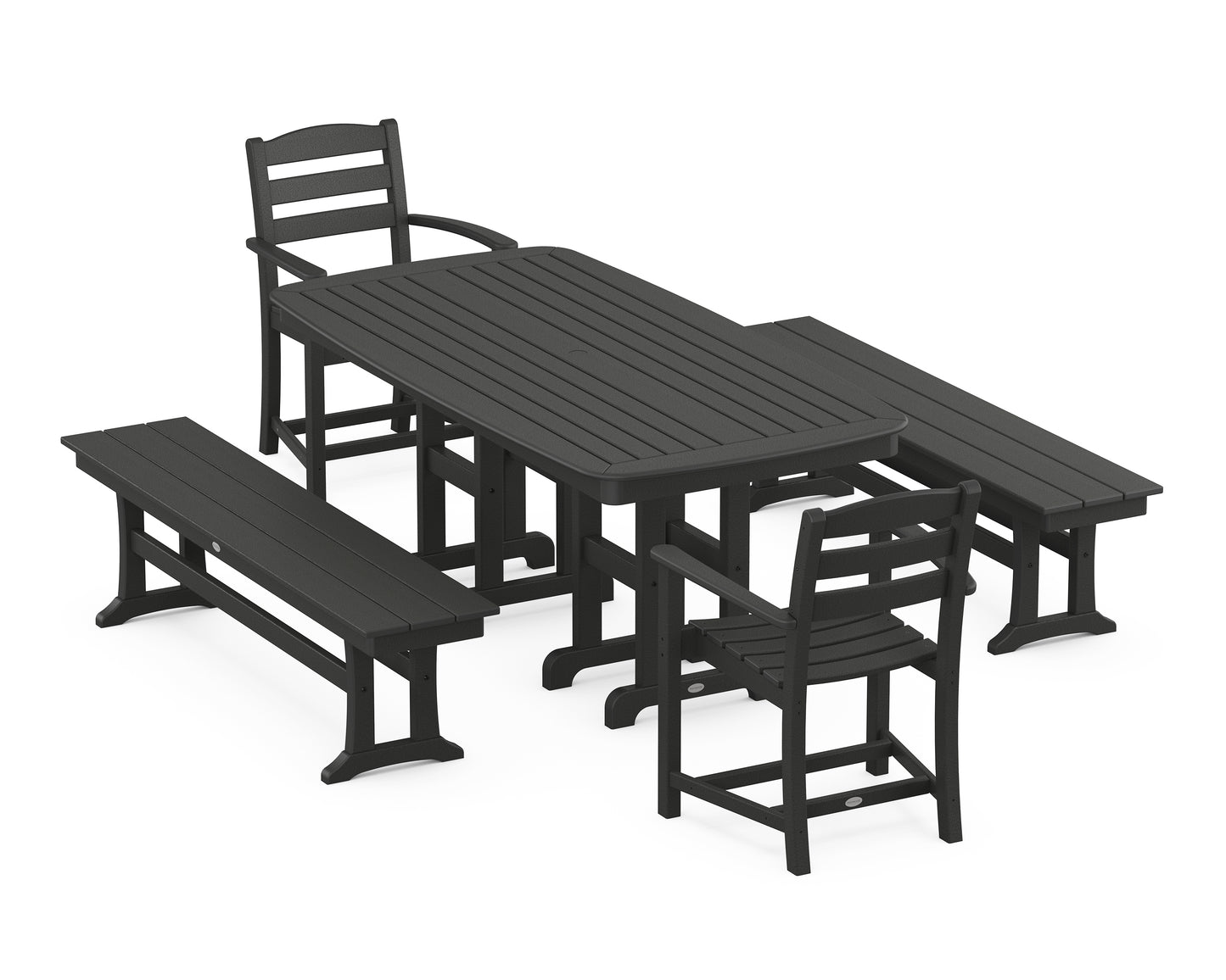 La Casa Café 5-Piece Dining Set with Benches
