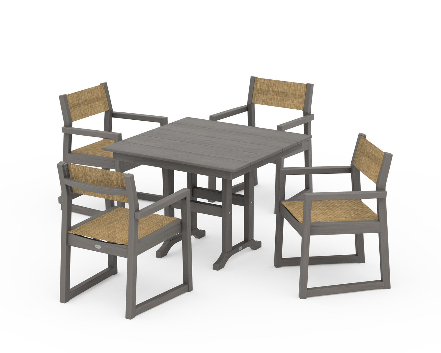EDGE Sling Arm Chair 5-Piece Farmhouse Dining Set
