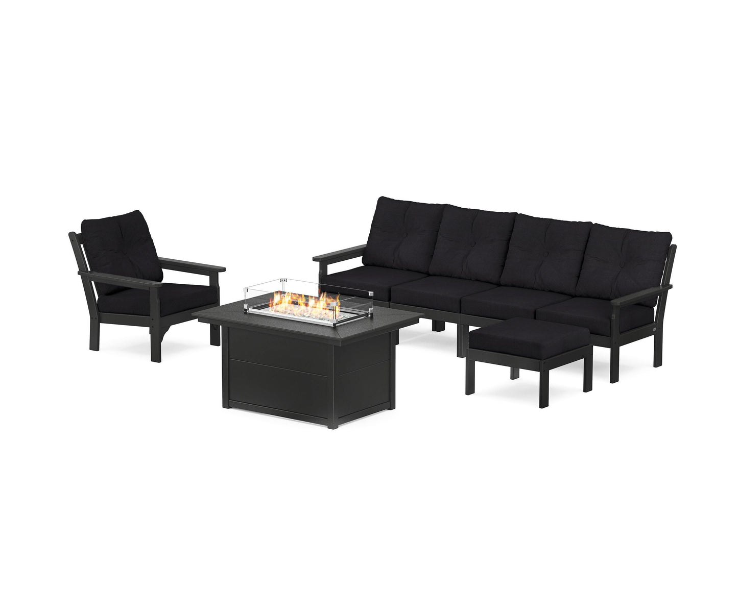 Vineyard Sectional Lounge and Fire Pit Set