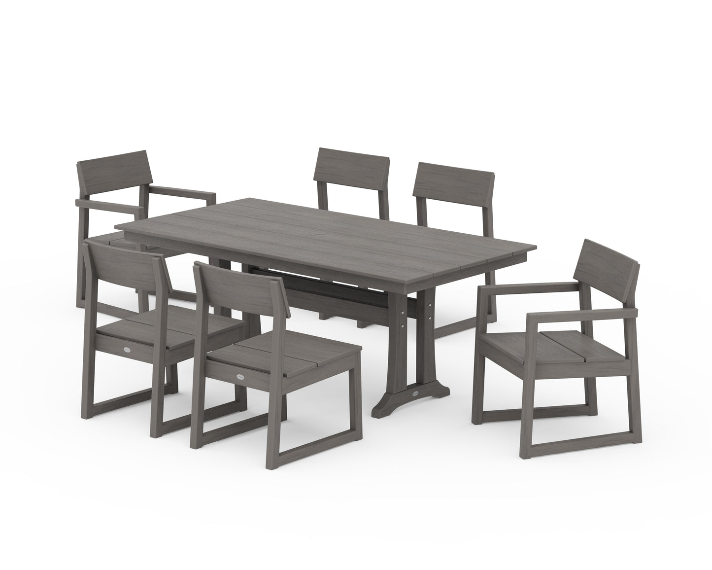 EDGE 7-Piece Farmhouse Trestle Dining Set