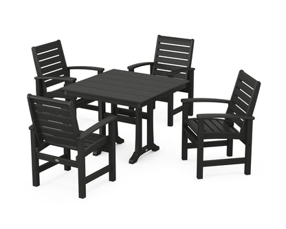 Signature 5-Piece Farmhouse Dining Set With Trestle Legs