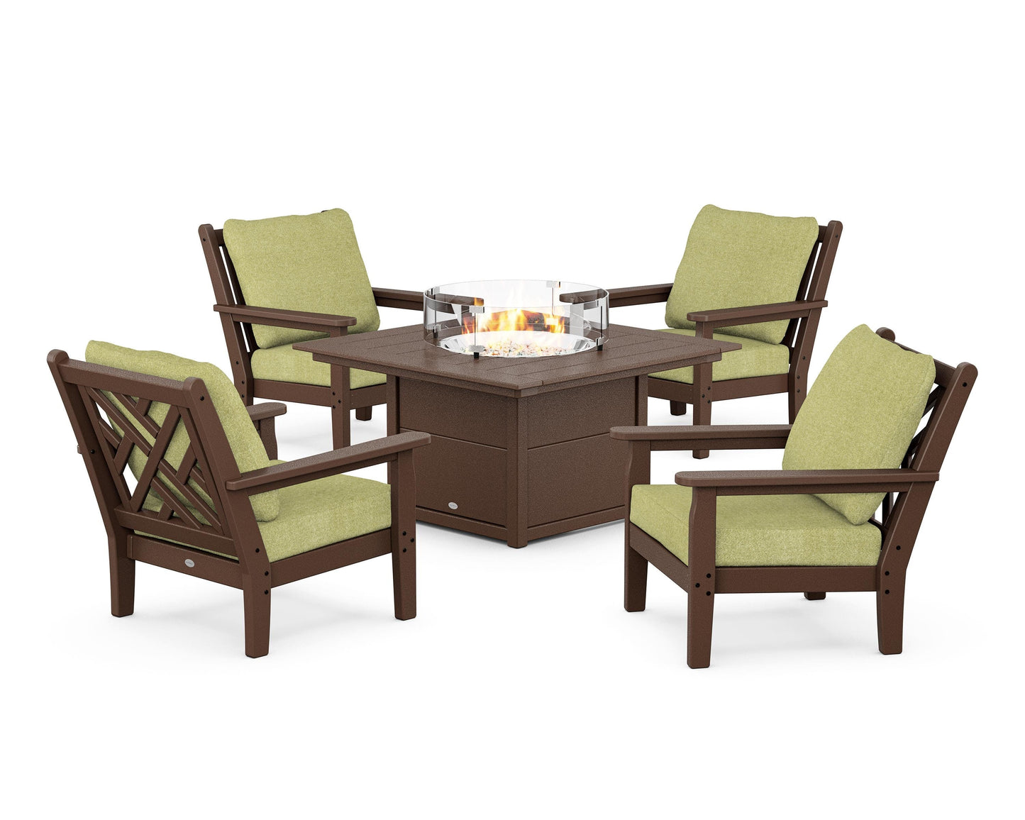 Chippendale 5-Piece Deep Seating Set with Fire Pit Table