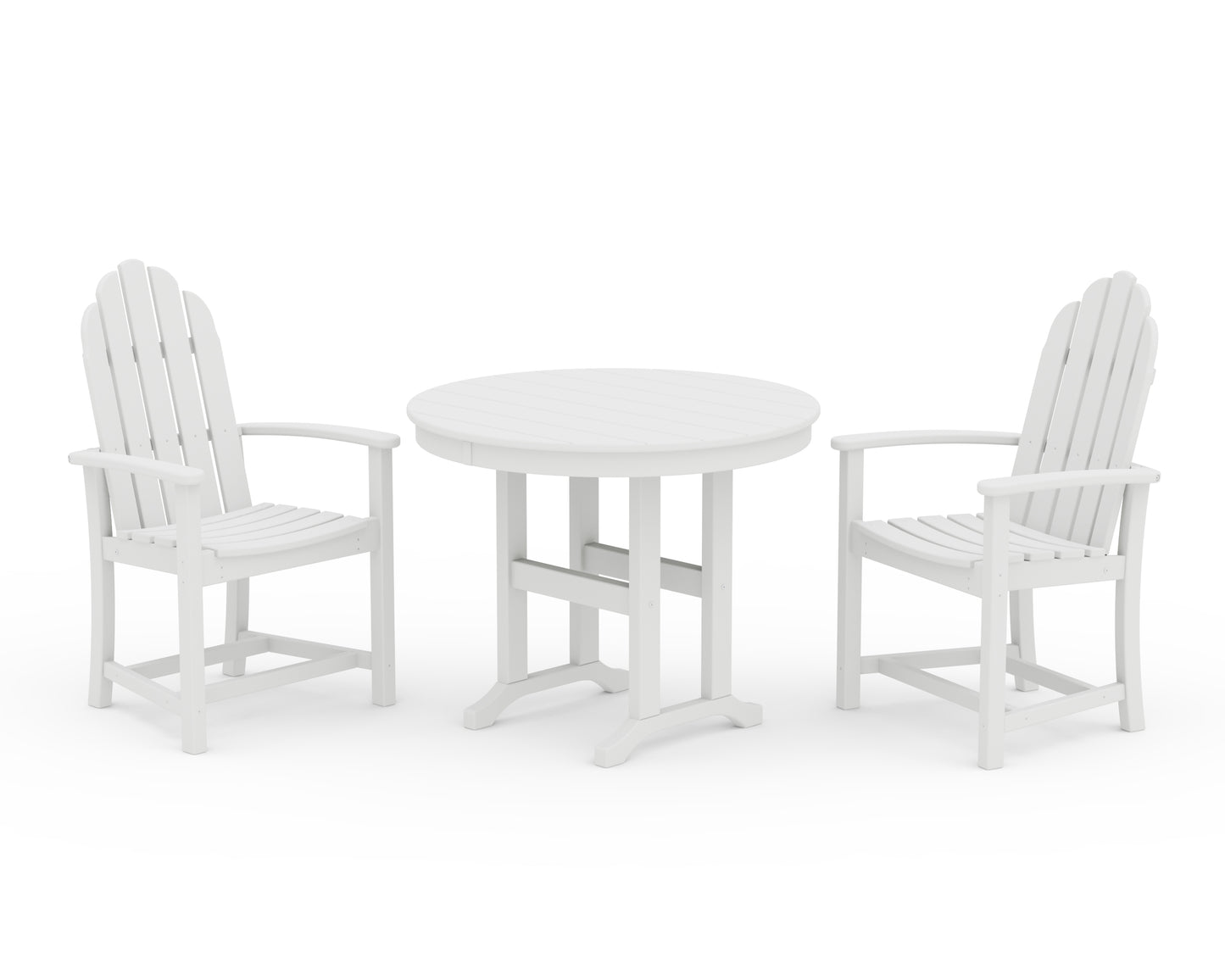 Classic Adirondack 3-Piece Round Dining Set