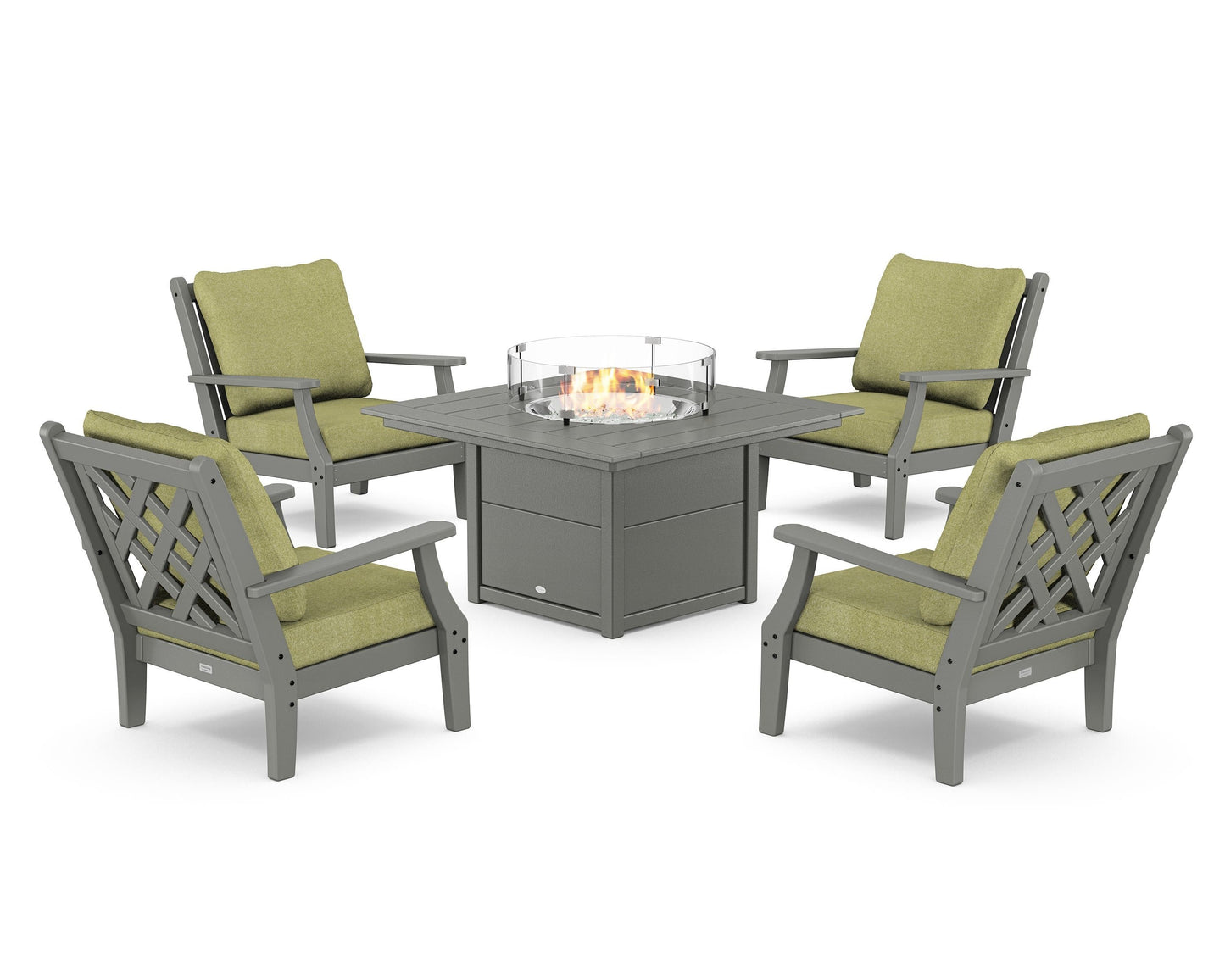 Wovendale 5-Piece Deep Seating Set with Fire Pit Table