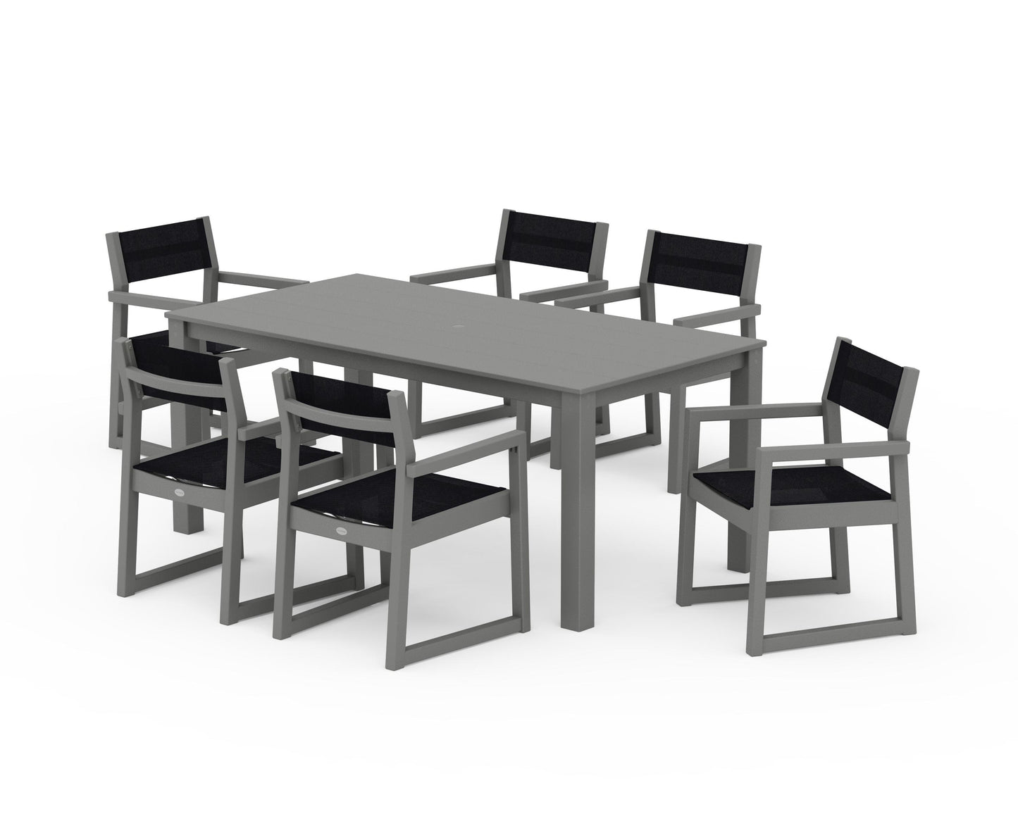 EDGE Sling Arm Chair 7-Piece Parsons Dining Set