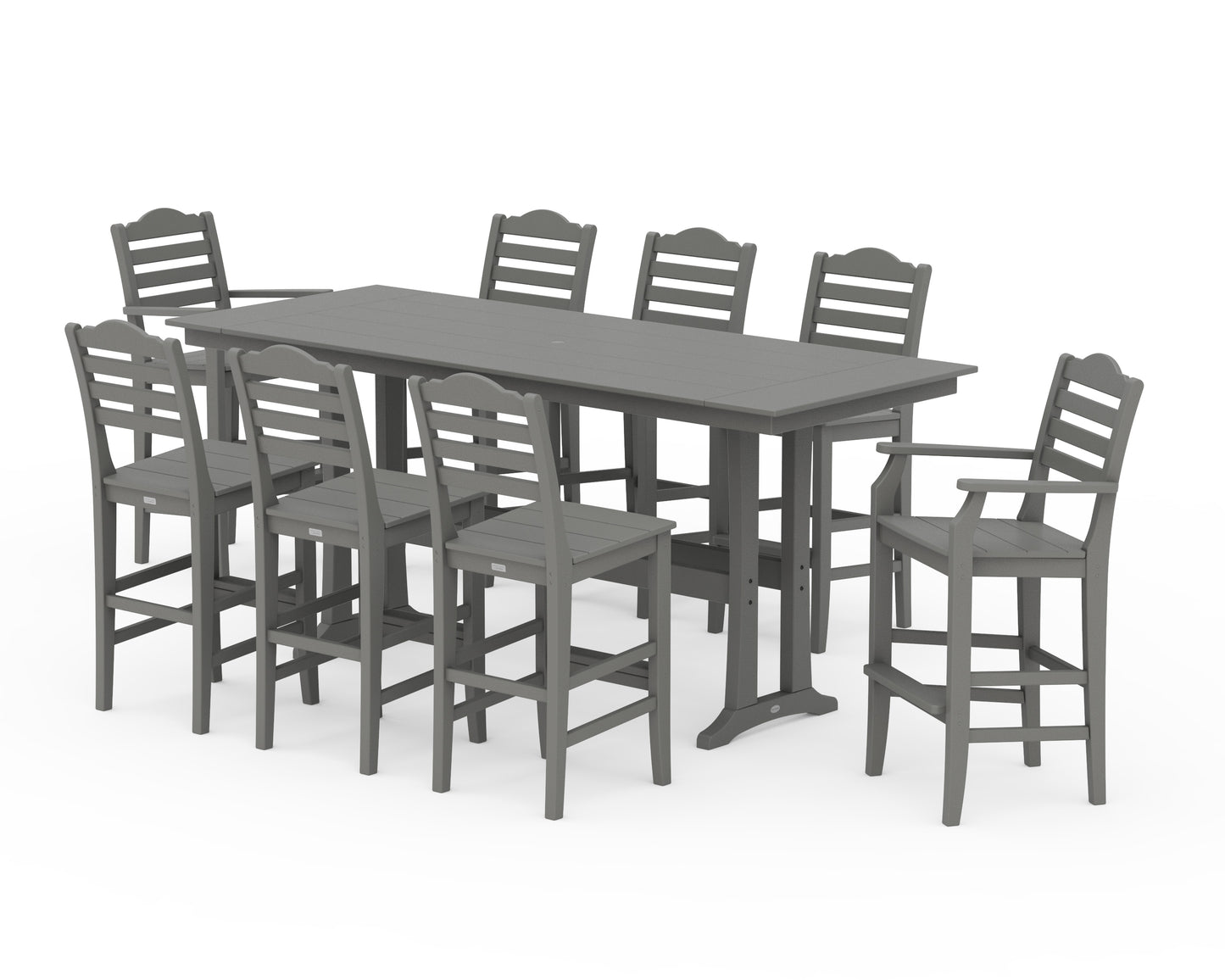 Savannah 9-Piece Farmhouse Bar Set with Trestle Legs
