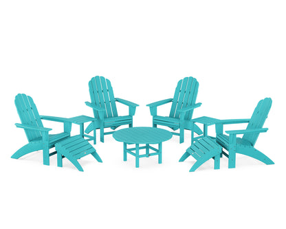 Vineyard Curveback Adirondack Chair 9-Piece Conversation Set
