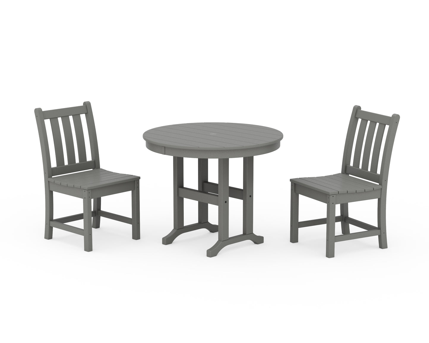 Traditional Garden Side Chair 3-Piece Round Dining Set