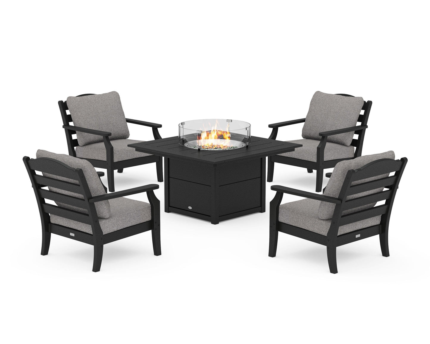 Savannah 5-Piece Deep Seating Set with Fire Pit Table