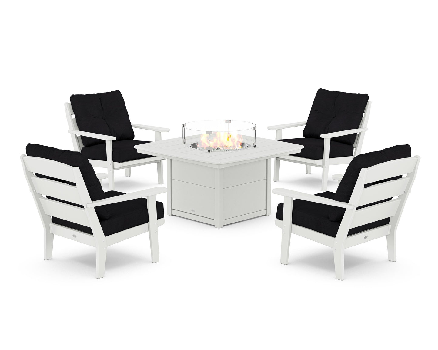 Lakeside 5-Piece Deep Seating Set with Nautical Fire Pit Table