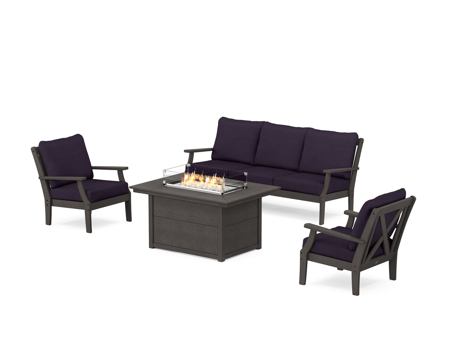 Braxton Deep Seating Fire Pit Table Set