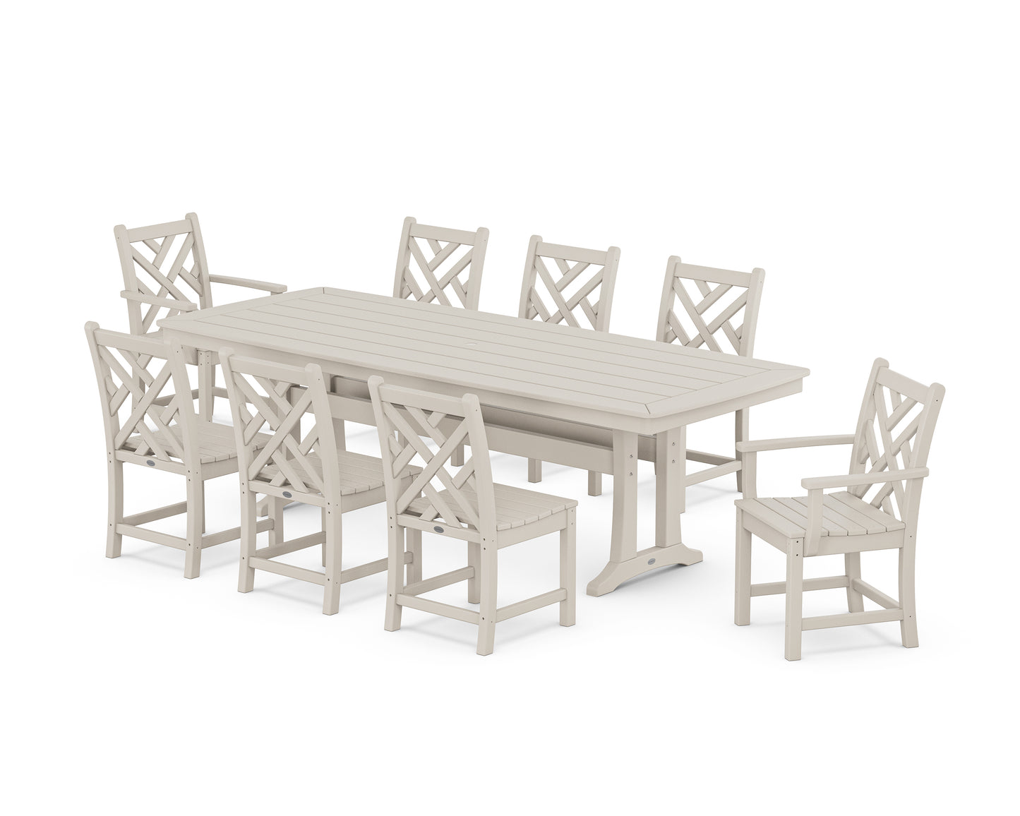 Chippendale 9-Piece Dining Set with Trestle Legs