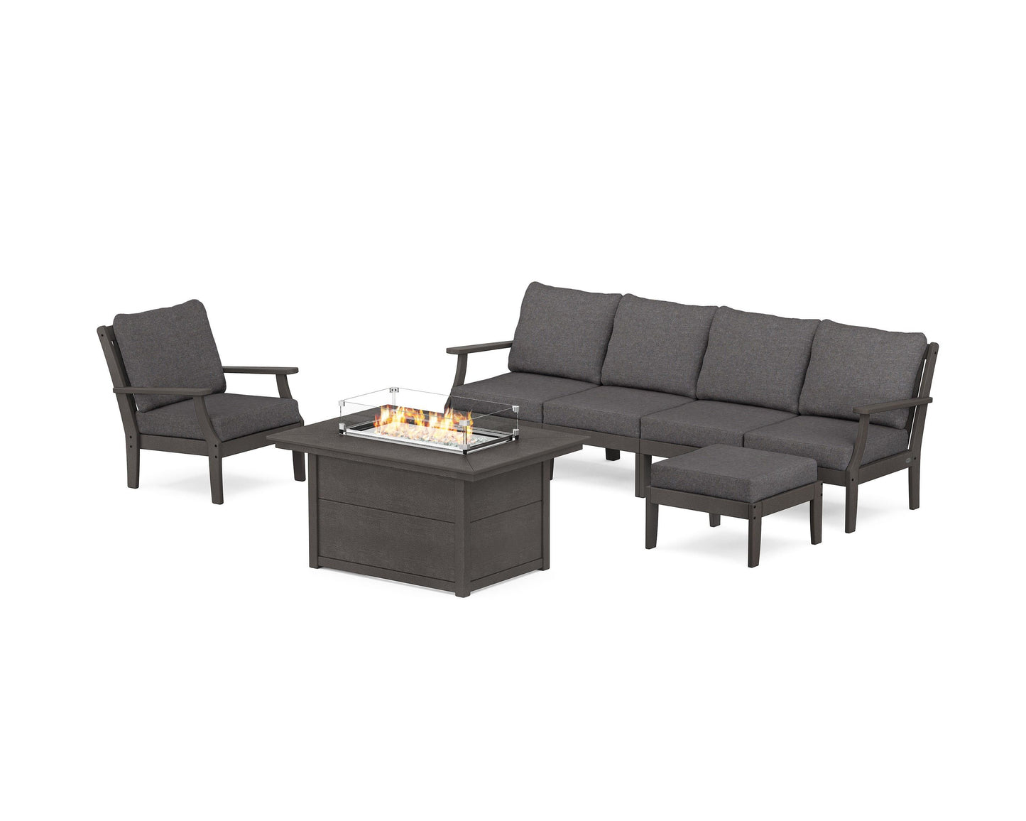 Braxton Sectional Lounge and Fire Pit Set