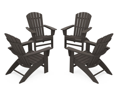 4-Piece Nautical Curveback Adirondack Chair Conversation Set