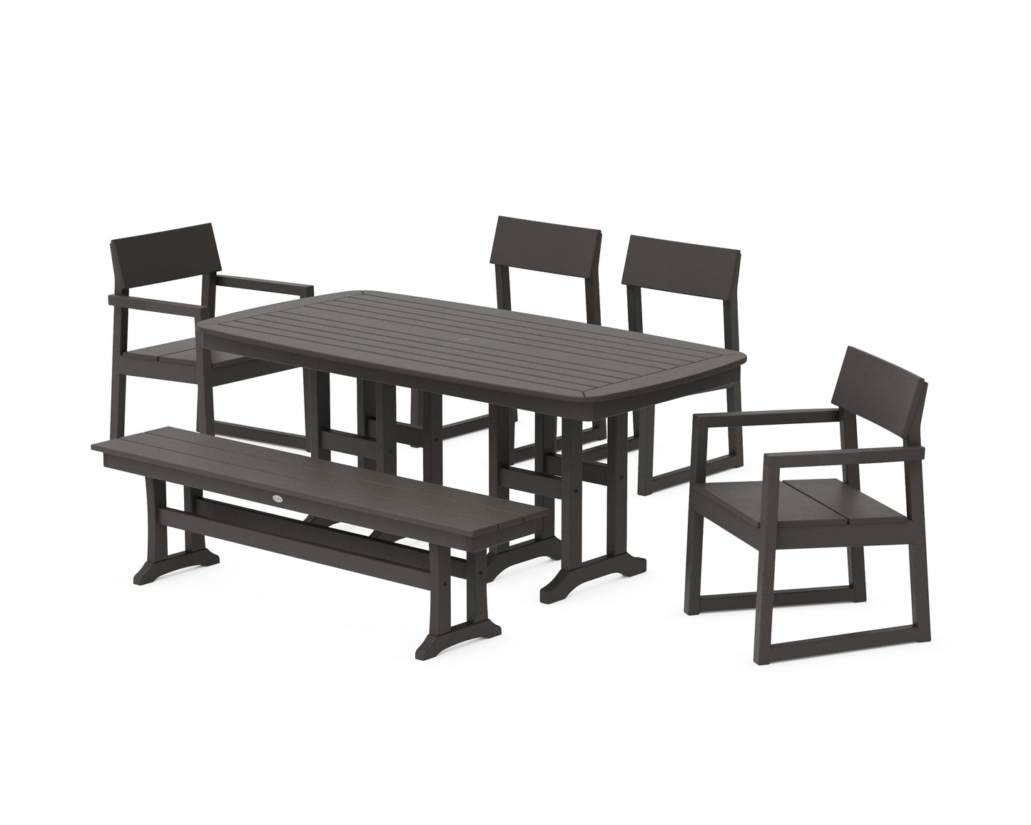 EDGE 6-Piece Dining Set with Bench