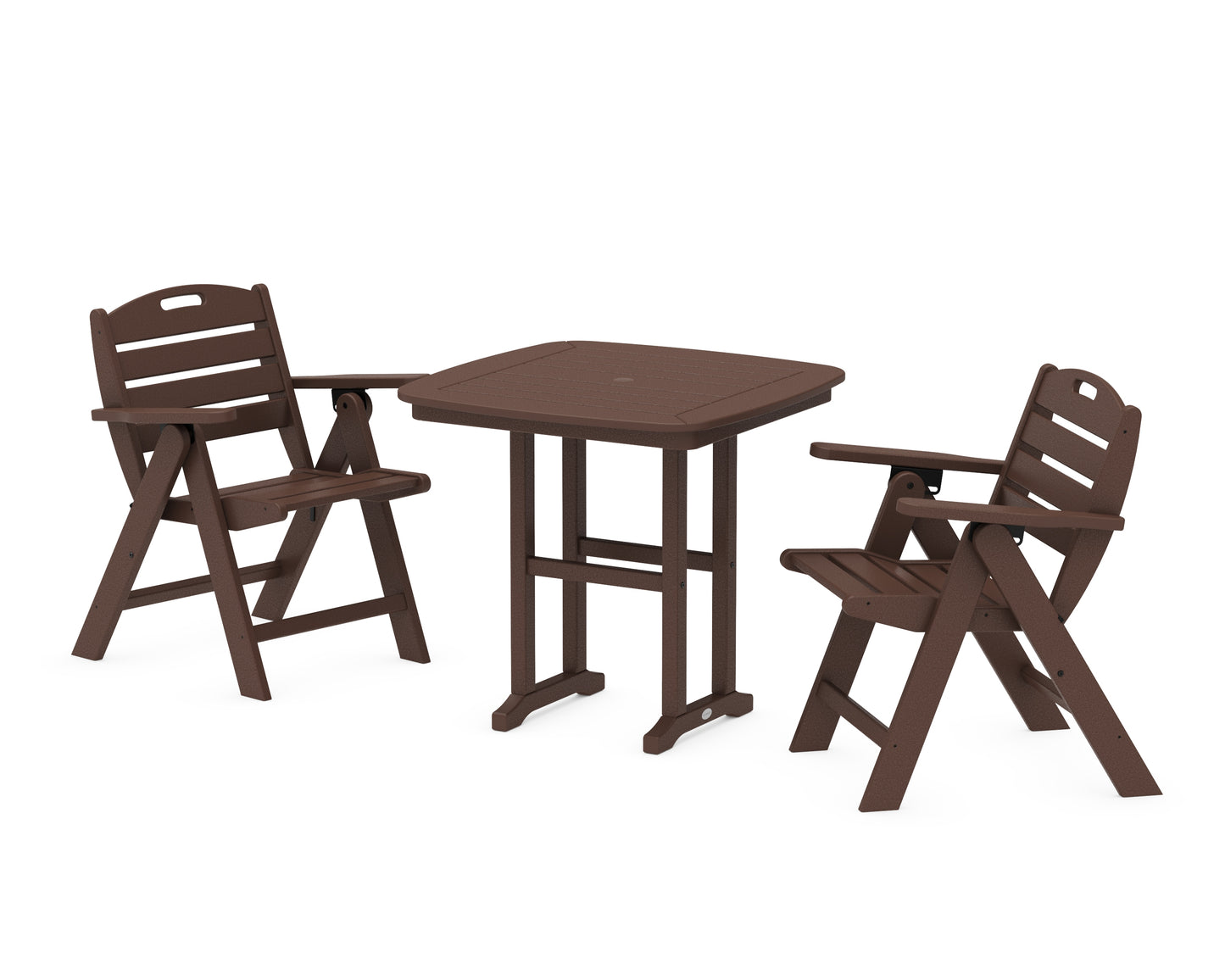 Nautical Folding Lowback Chair 3-Piece Dining Set