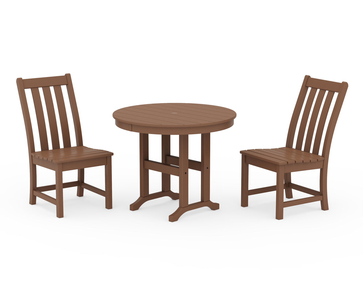 Vineyard Side Chair 3-Piece Round Dining Set