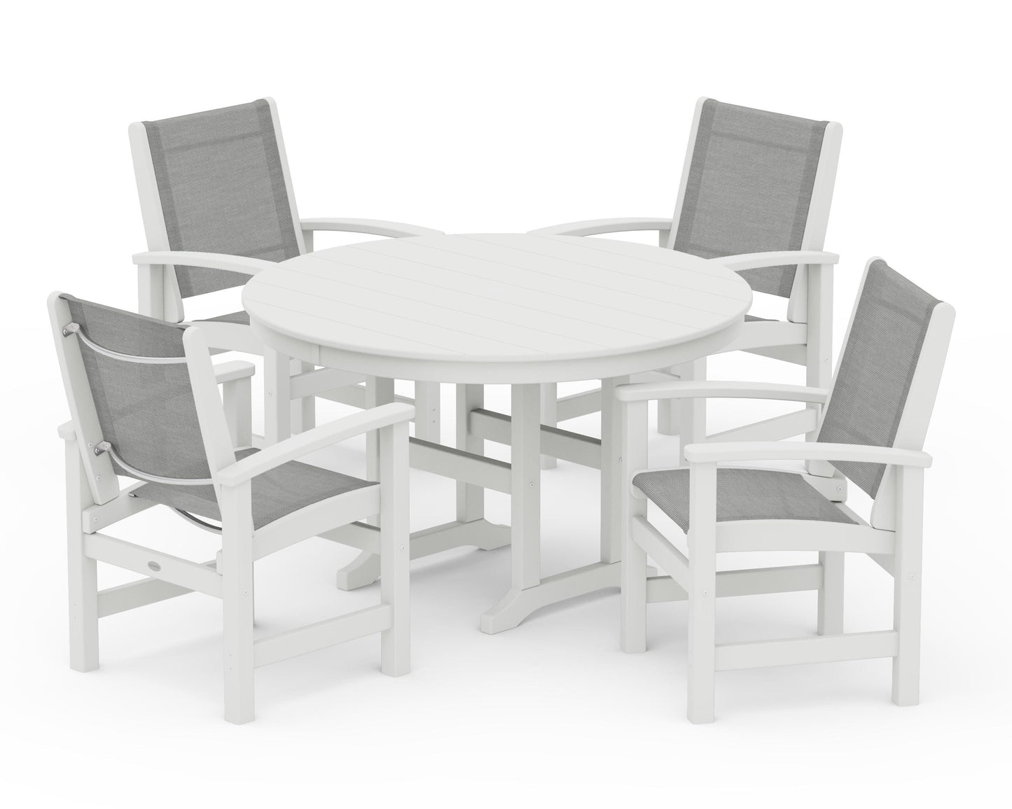 Coastal 5-Piece Round Farmhouse Dining Set