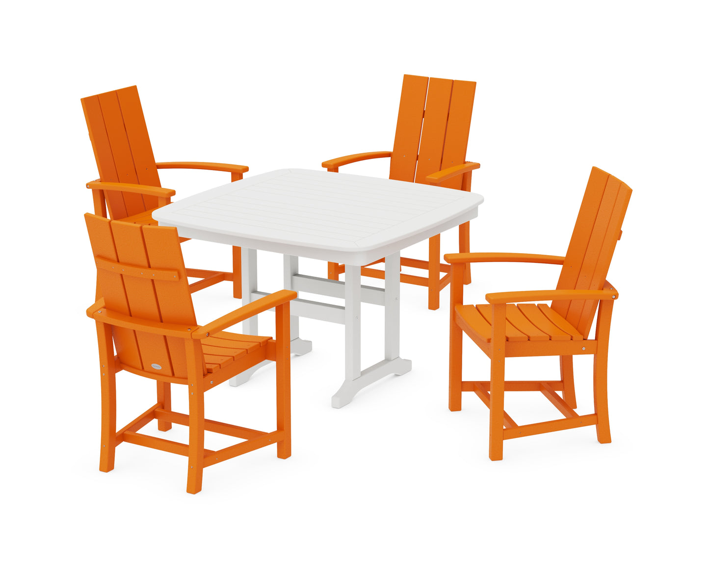 Modern Adirondack 5-Piece Dining Set with Trestle Legs