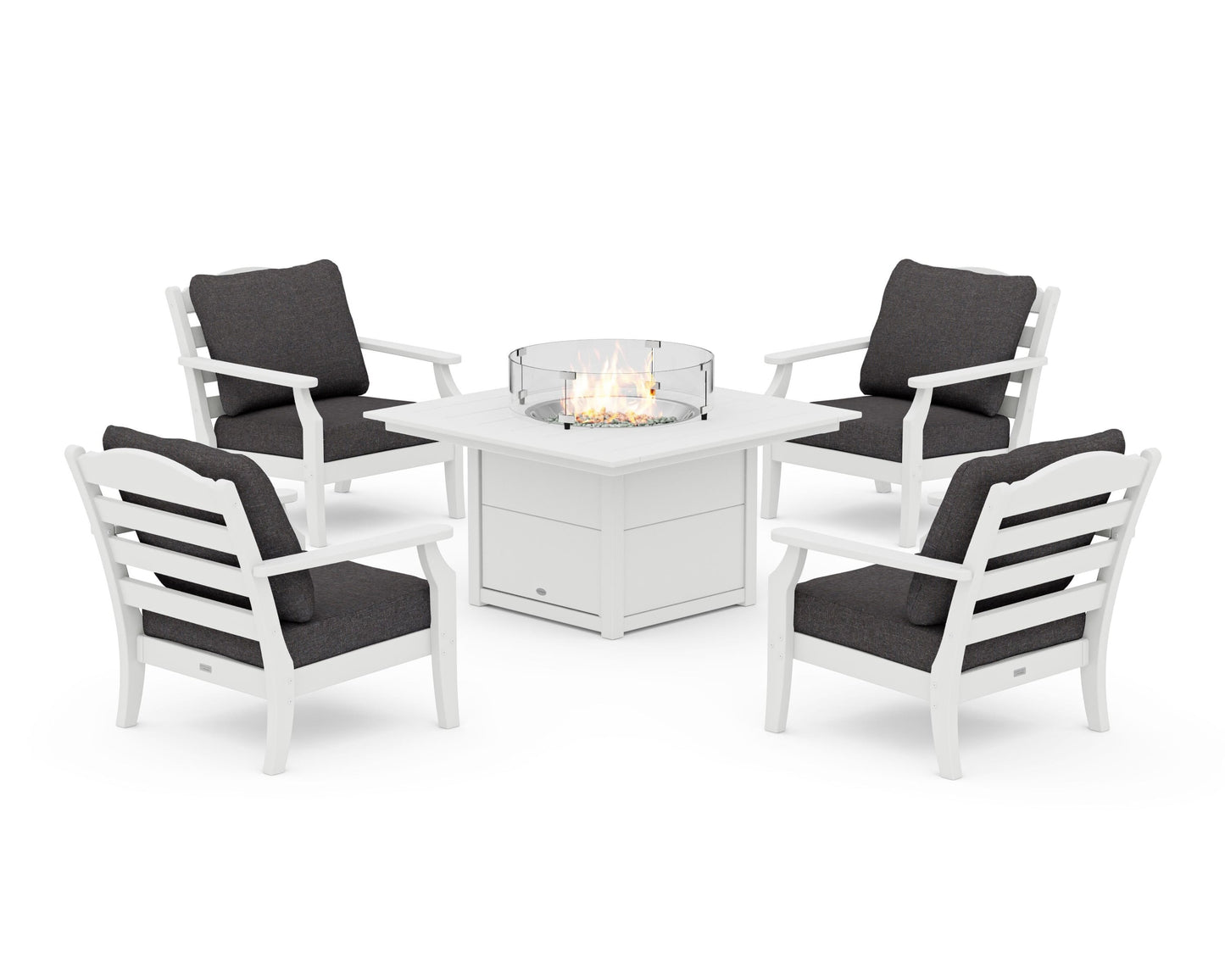 Savannah 5-Piece Deep Seating Set with Fire Pit Table