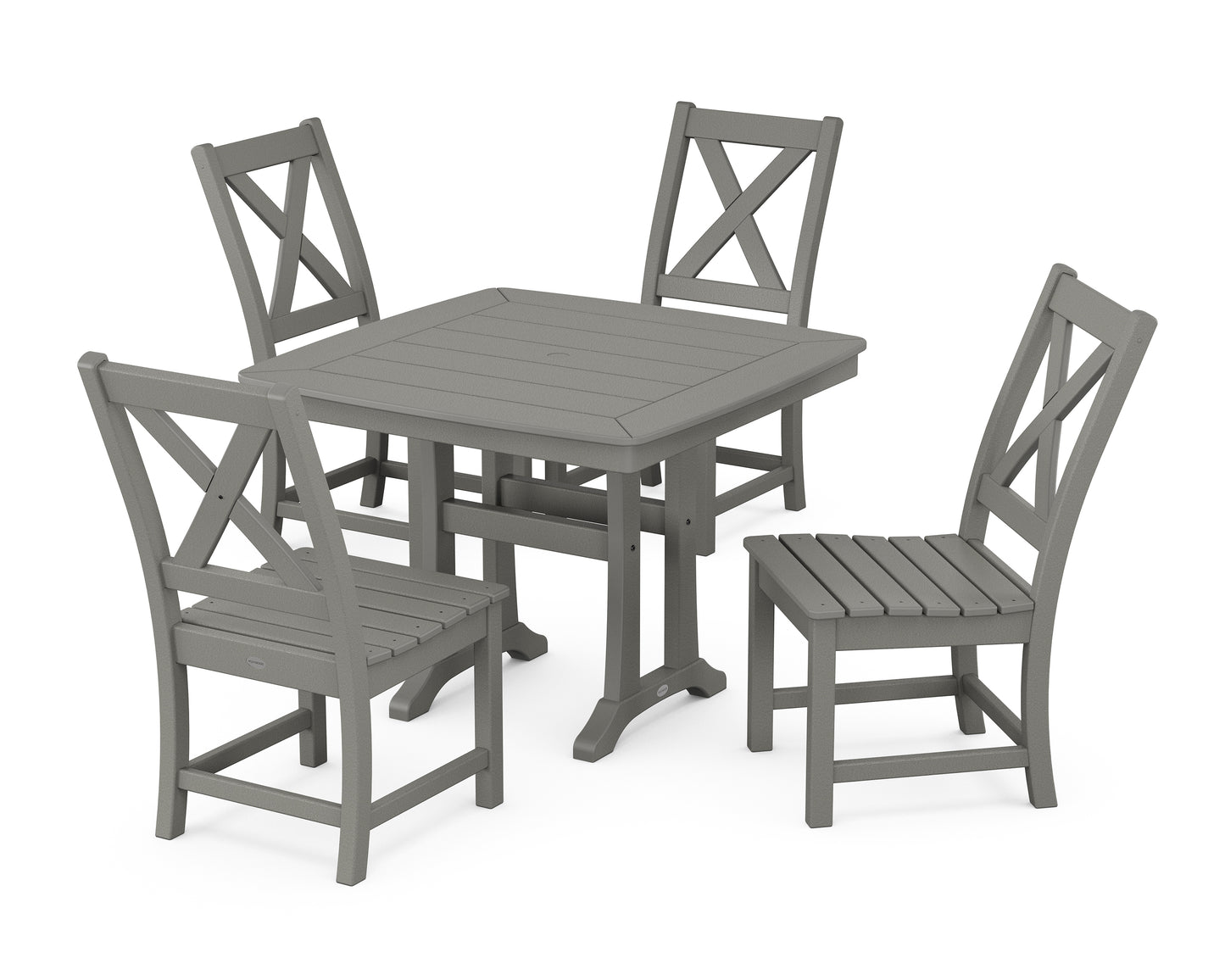Braxton Side Chair 5-Piece Dining Set with Trestle Legs
