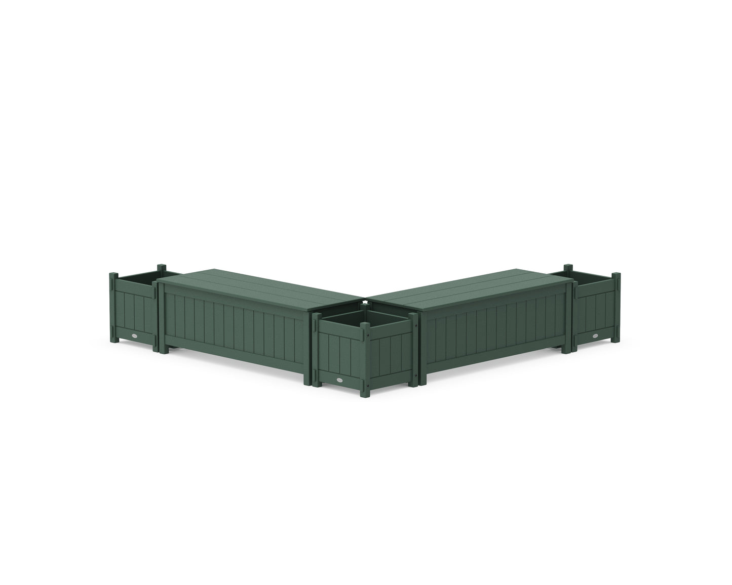 48" Vineyard L- Shaped Planter Storage Bench Corner Set