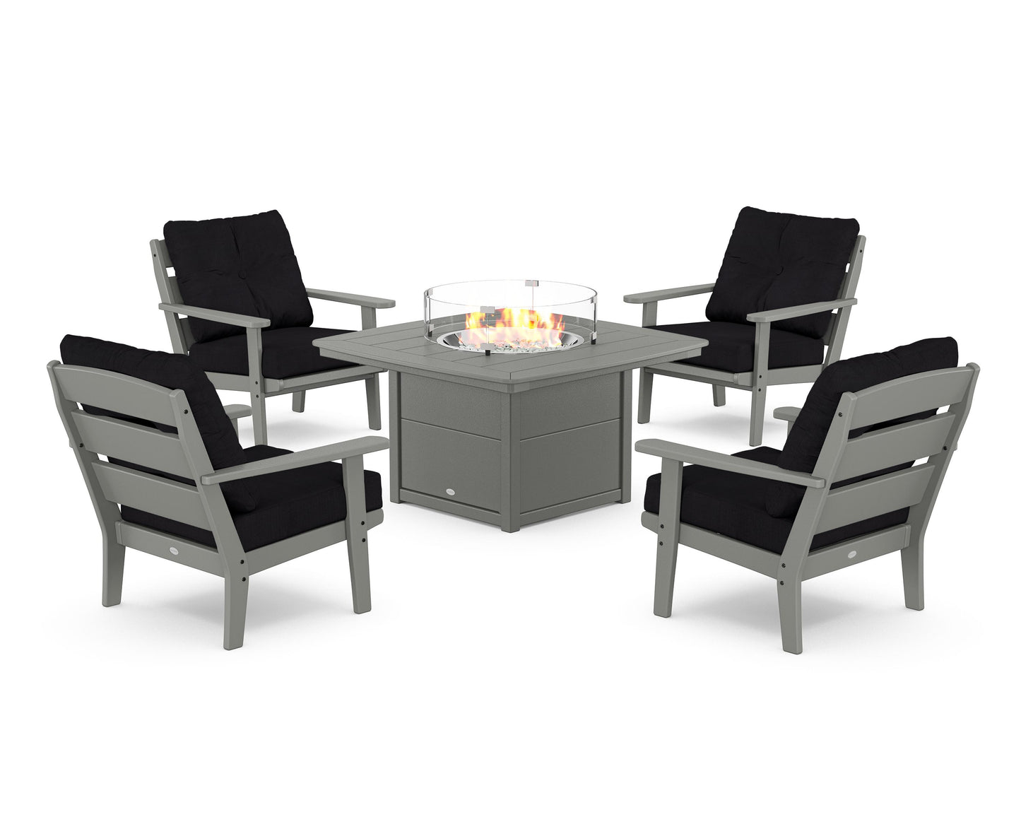 Lakeside 5-Piece Deep Seating Set with Nautical Fire Pit Table