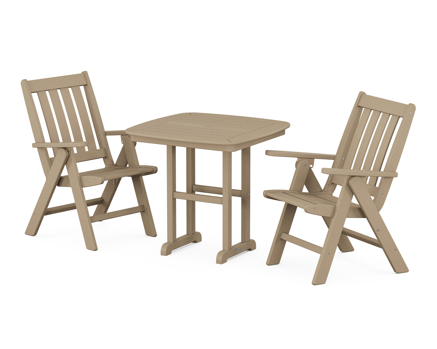 Vineyard Folding Chair 3-Piece Dining Set