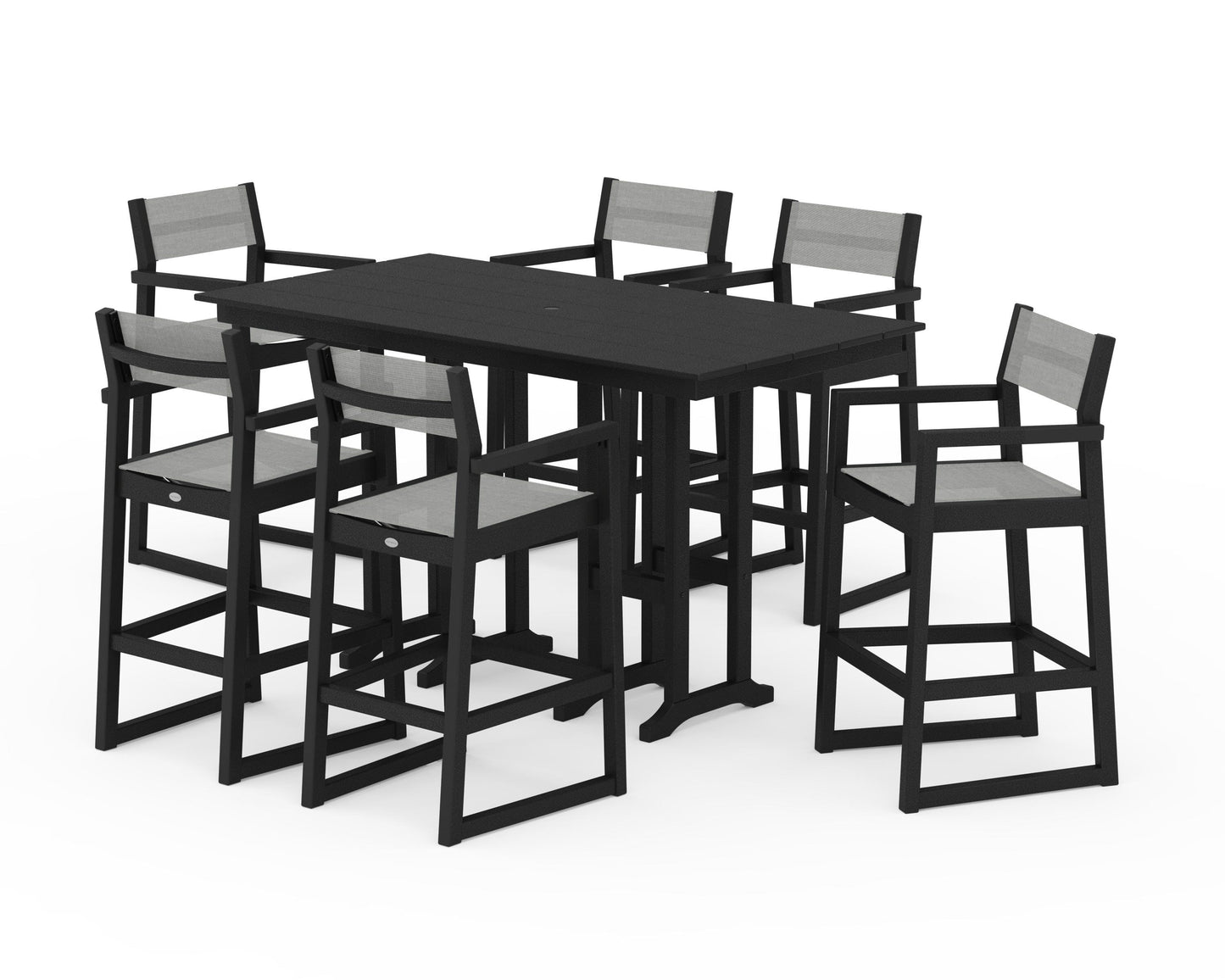 EDGE Sling Arm Chair 7-Piece Farmhouse Bar Set
