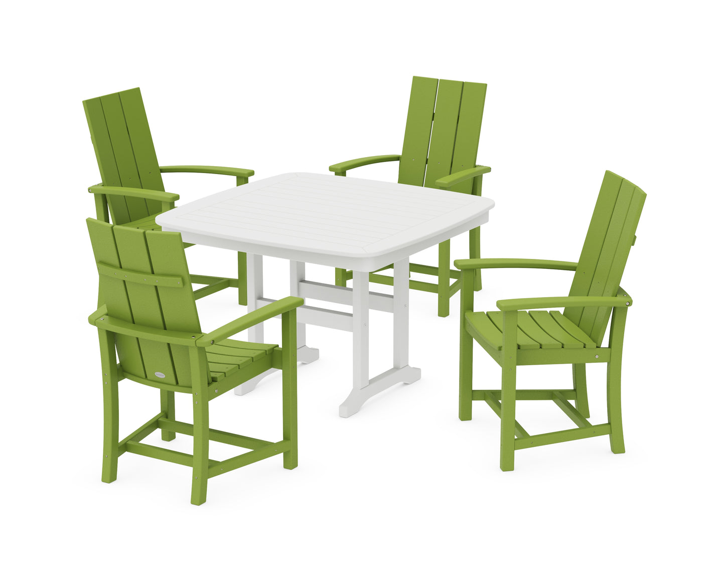 Modern Adirondack 5-Piece Dining Set with Trestle Legs