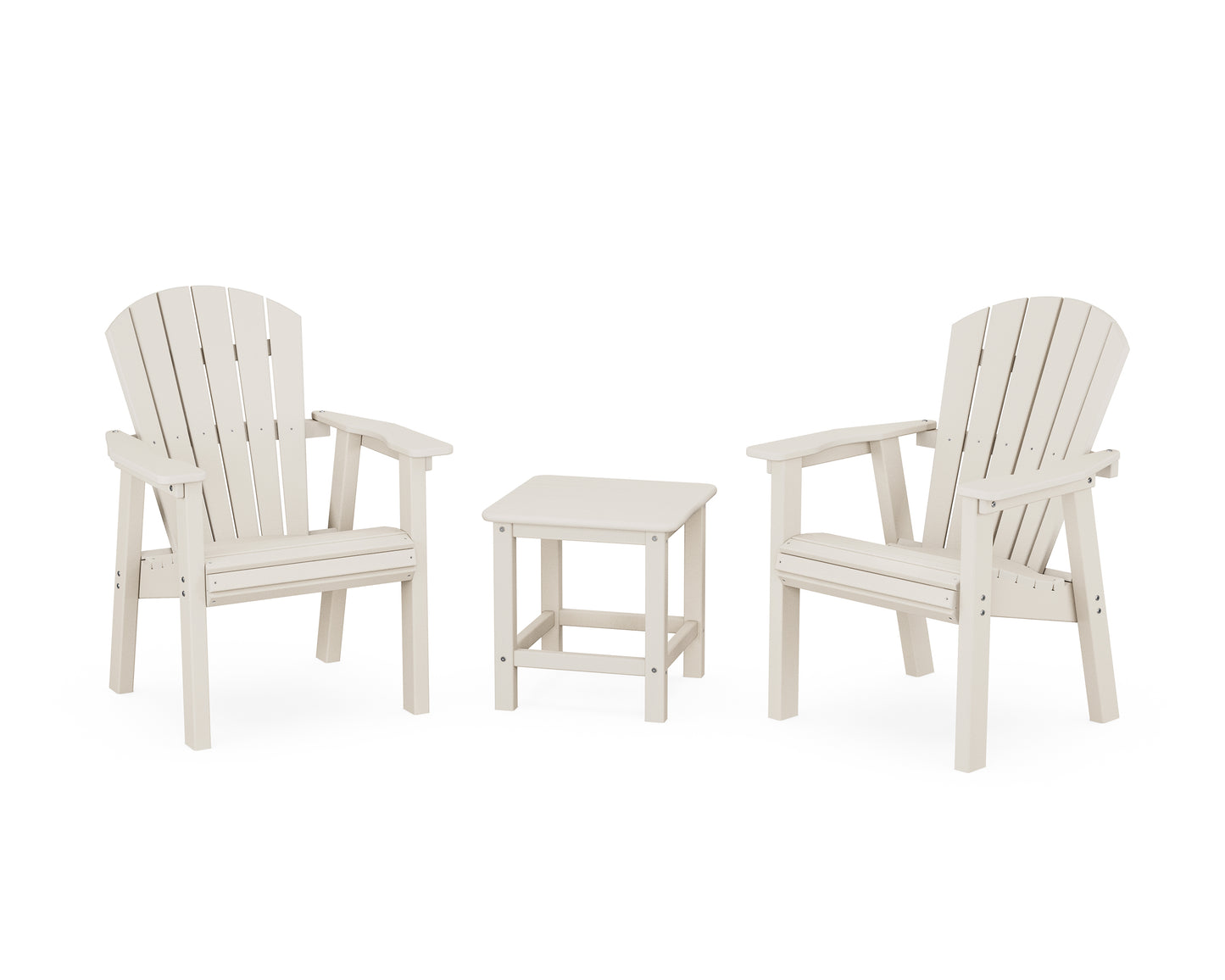 Seashell 3-Piece Upright Adirondack Chair Set