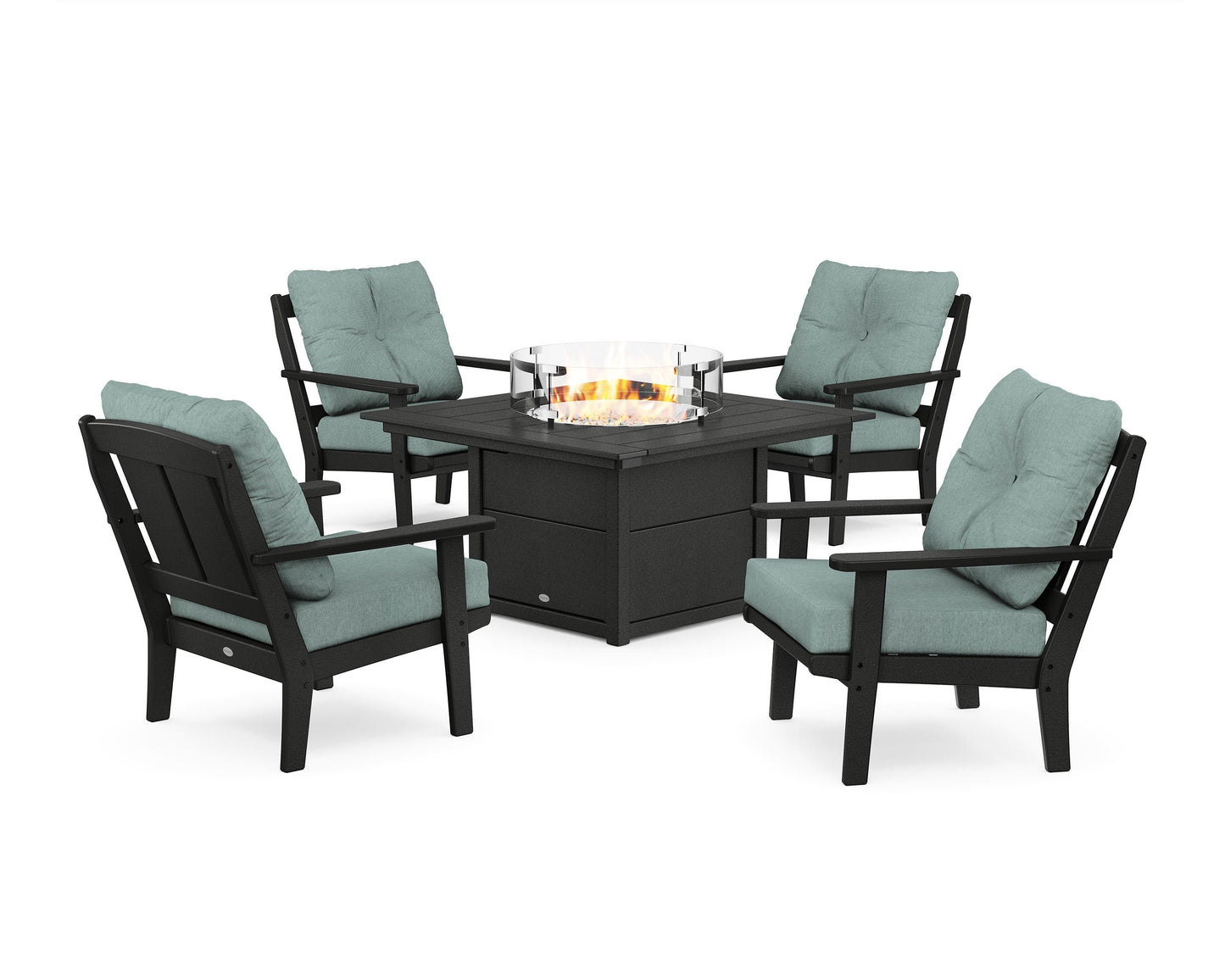 Mission 5-Piece Deep Seating Set with Fire Pit Table