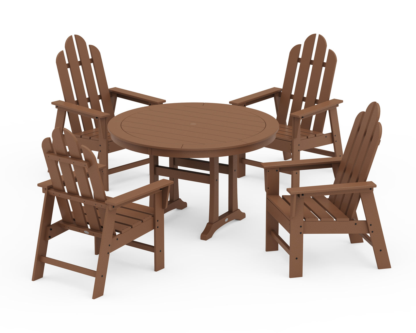 Long Island 5-Piece Round Dining Set with Trestle Legs