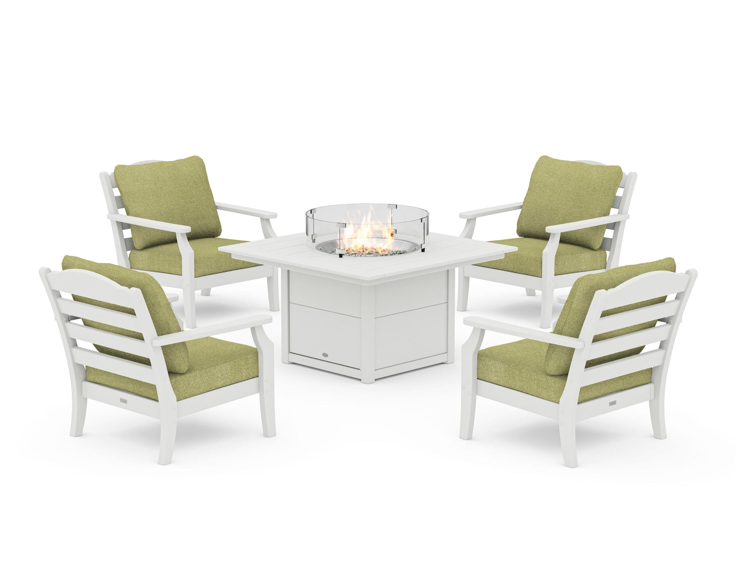 Savannah 5-Piece Deep Seating Set with Fire Pit Table