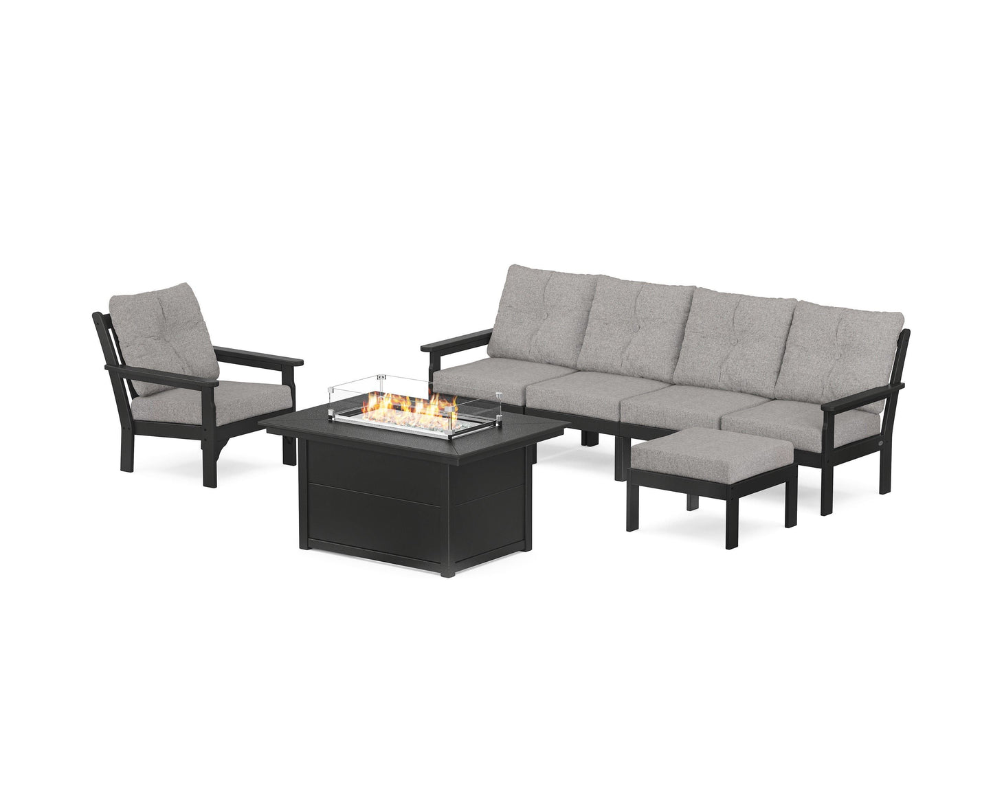 Vineyard Sectional Lounge and Fire Pit Set