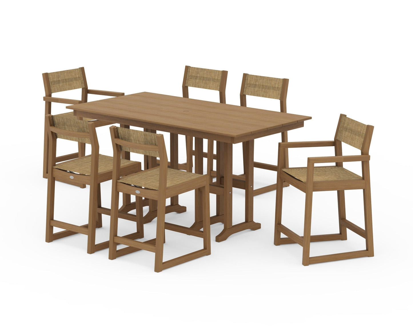 EDGE Sling 7-Piece Farmhouse Counter Set with Trestle Legs