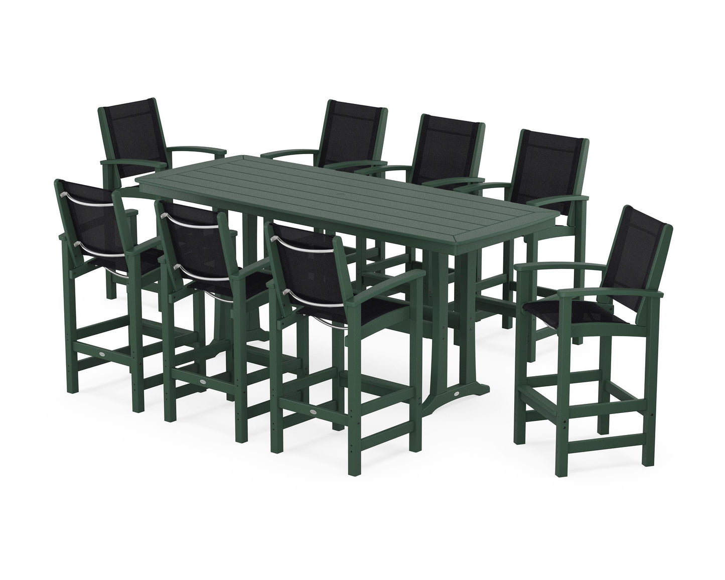 Coastal 9-Piece Bar Set with Trestle Legs