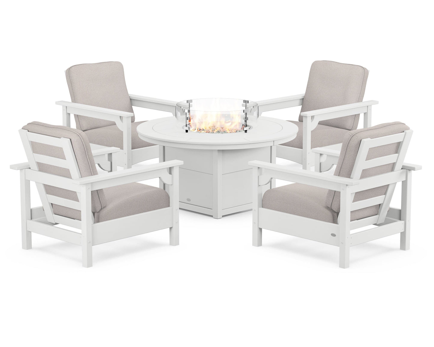 Club 5-Piece Conversation Set with Fire Pit Table