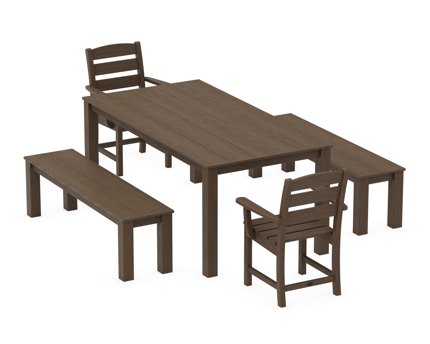 Lakeside 5-Piece Parsons Dining Set with Benches