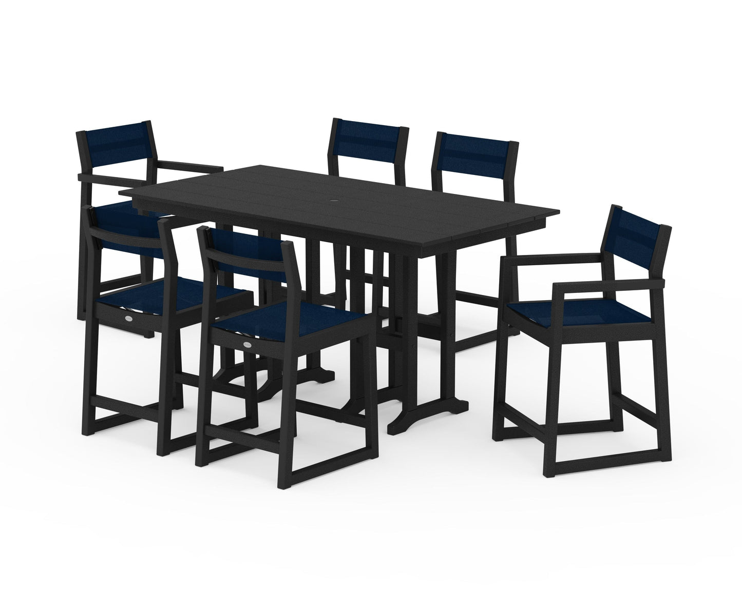 EDGE Sling 7-Piece Farmhouse Counter Set with Trestle Legs