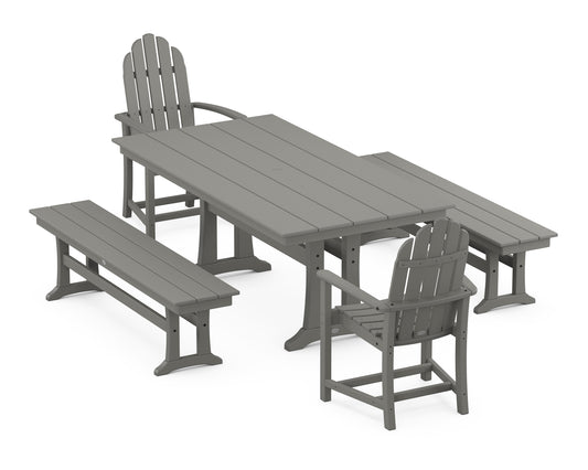 Classic Adirondack 5-Piece Farmhouse Dining Set With Trestle Legs